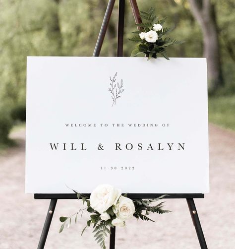 Welcome Sign Black And White, Wedding Welcome Sign Black, Fall Wedding Welcome Sign, White Wedding Welcome Sign, Wedding Entrance Sign, Wedding Table Number Signs, Welcome Board, Welcome Boards, Wedding Entrance