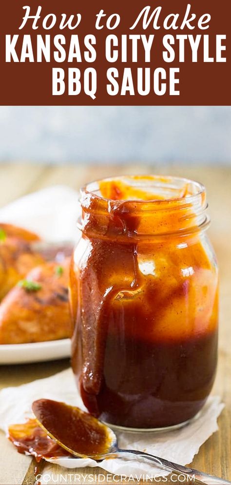 Kansas City Bbq Sauce Recipe, Bbq Sauce Homemade Easy, Homemade Bbq Sauce Recipe, Sweet Bbq Sauce, Grilled Foods, Honey Bbq Sauce, Homemade Sauce Recipes, Barbecue Sauce Recipes, Homemade Barbecue Sauce