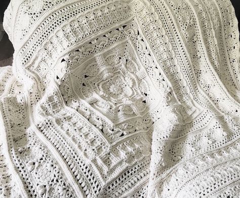 Phoenix Has Risen – Intwined Hooked On Sunshine, Doily Pattern, Crochet Bedspread Pattern, Front Post Double Crochet, Bed Spread, Crochet Blanket Designs, Crochet Lace Edging, Crochet Throw Blanket, Crochet Bedspread