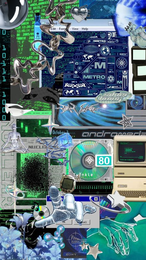 Y2k Shuffle, Y2k Cybercore Aesthetic, Y2k Technology, Futuristic Theme, Y2k Futurism, Y2k Futuristic, Magazine Aesthetic, Futuristic Y2k, Unicorn Slime