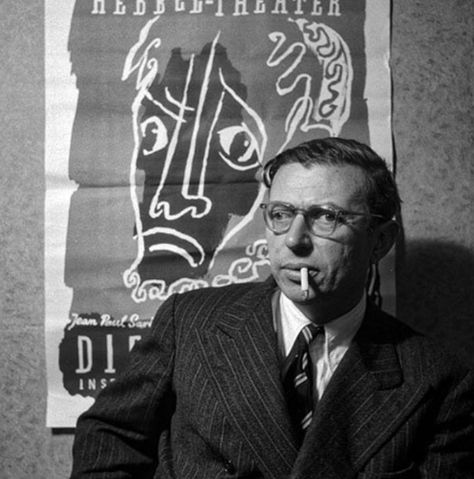 Jean Paul Sartre (trying to look cool as Albert Camus...) ▪︎☆▪︎ 📸 ©Fritz Eschen |1950 Squirrel Feeders, Horse Mask, Feminist Theory, Moon In Leo, Finger Hands, John Cage, Jean Paul Sartre, Weird Stuff, Philosophers