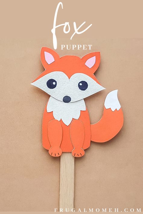 Papercraft Fox Puppet - Kids Animal Craft - Frugal Mom Eh! Diy Fox Decor Craft Ideas, Construction Paper Fox, Fox Craft For Preschool, F Is For Fox Craft, Fox Handprint Craft, Paper Fox Diy, Elementary School Craft Ideas, Fox Puppet Craft, Fox Crafts For Preschoolers