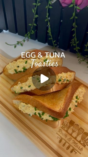 Ruth & Mark | Food Content Creators on Instagram: "𝑬𝙜𝒈 𝒂𝙣𝒅 𝑻𝙪𝒏𝙖 𝙏𝒐𝙖𝒔𝙩𝒊𝙚𝒔, a perfect breakfast or snack option that’s both satisfying and easy to make. These Egg and Tuna Toasties are sure to be a hit with your family and friends. Enjoy!

Ingredients:

eggs, hard boiled
canned tuna, drained
Japanese mayonnaise
cream cheese
spring onions, finely chopped
salt, pepper, and sugar to taste
white sliced bread, toasted

Place the slices of bread in the oven or air fryer and toast until light golden brown and crispy for 3-5 minutes.

#EggAndTunaToasties #EggAndTunaSandwich #Sandwich #HomeCook #CookAtHome #FOODIEPH #FoodInlfluencerPh #FoodContentCreator #EverydayWoksOfLife" Tuna Egg Salad Sandwich, Tuna Sandwich With Egg, Tuna And Egg Salad Recipe, Tuna Salad Sandwich Egg, White Bread Sandwich, Tuna Sandwich Recipes, Japanese Egg, Tuna And Egg, Tuna Sandwich