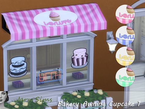 Sims 4 Bakery Cc Patreon, Sims 4 Awning Cc, Bakery Awning, Sims 4 Bakery, Cupcake 1, Cupcake Signs, Bakery Sign, Baby Inside, Cupcake Bakery