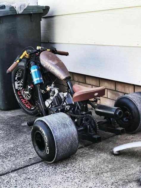 Drift Trike Motorized, Bike Drift, Gas Powered Scooters, Drift Trike Frame, Custom Trikes, Мотоциклы Cafe Racers, Diy Go Kart, Flat Tracker, Bobber Bikes