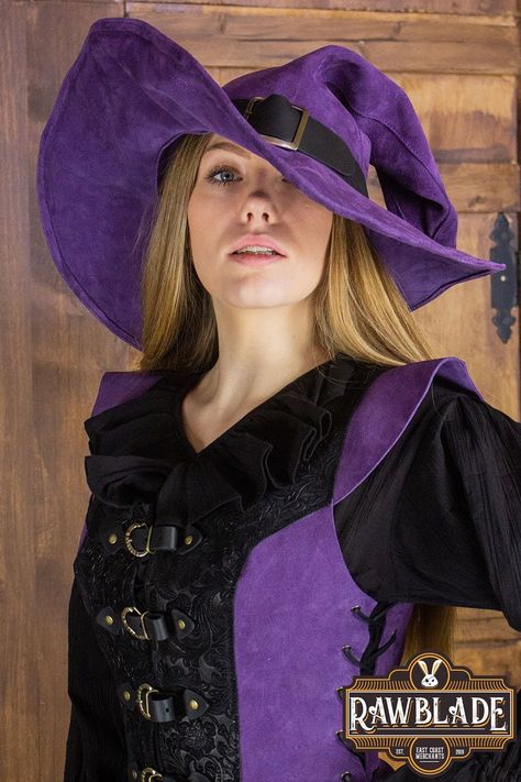 If you're looking to complete your witch costume, look no further than the Wikka the Witch Hat. This iconic hat is a must-have for any witch, and is sure to turn heads wherever you go. Made from high-quality leather and featuring a wire finish on the wings of the hat, this hat is available in several sizes to fit all head sizes. The wire finish allows you to mold the wings of the hat to your liking, giving it a unique and personalized look. Crafted with attention to detail, the Pointed Witch Hat Cute Witch Hat, Witch Hut, Vendor Events, Witch Costume, Pretty Clothes, Costume Hats, The Witch, Coven, Wide Brimmed Hats