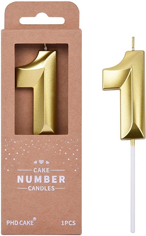 Amazon.com: PHD CAKE 2.76 Inch Diamond Gold 1 Number Birthday Candles, Gold Number Candles, Cake Number Candles, Party Celebration : Home & Kitchen Phd Cake, Number Birthday Candles, Cake Number, Candles Cake, Candle Modern, Gift Candles, Number Candles Birthday, Candle Birthday, Number Candle