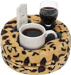 G GOOD GAIN Couch Cup Holder Pillow, Cute Sofa Drink Cup Holder Cozy Buddy | Desk Organizer for Mugs, Snacks, Phone, Makeup | Bed Caddy Tray for Car, Park, Beach, Picnic, Boat, RV, Table (Cheetah) Car Basket Gift Ideas, Couch Cup Holder, Picnic Boat, Rv Table, Traditional Couch, Cute Sofa, Bed Caddy, Makeup Glasses, Types Of Couches