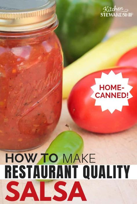 Easy Restaurant Style Canned Salsa Recipe Mexican Restaurant Salsa, Canned Salsa, Canned Salsa Recipes, Restaurant Salsa, Salsa Canning Recipes, Best Salsa Recipe, Best Salsa, Easy Canning, Restaurant Style Salsa