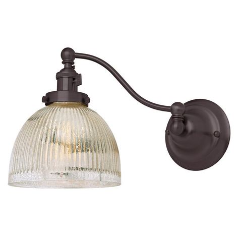 JVI Designs Soho Oil Rubbed Bronze One-Light Swing Arm Wall Sconce with Mercury Glass 1253-08 S5-MP | Bellacor Lamps For Sale, Bubble Glass, Wall Light Fixtures, Mercury Glass, Glass Dome, Gracie Oaks, Glass Material, One Light, Bronze Finish