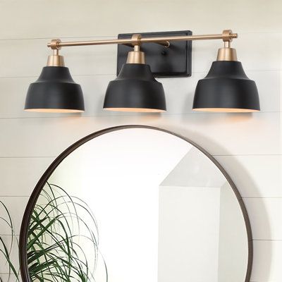 Black Vanity Bathroom Farmhouse, Simple Bathroom Vanity Light, Above Mirror Bathroom Lighting Modern, Bathroom Vanity Lighting Over Mirror Black, Matte Black Vanity Light, Bathroom Lighting Over Mirror Vintage, Black Vanity Lights Bathroom, Black Bathroom Light Fixture Over Mirror, Black Trim Bathroom