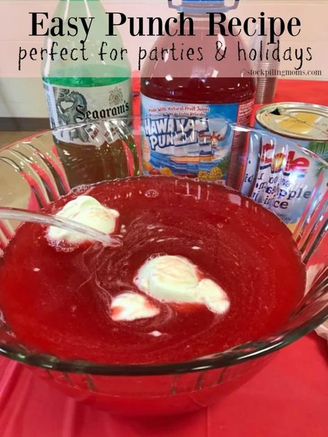 Red Punch Recipes, Easy Punch Recipe, Rainbow Chard Recipes, Brunch Punch, Sherbet Punch, Alcoholic Punch Recipes, Red Punch, Easy Punch Recipes, Easy Punch