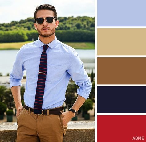 http://brightside.me/article/18-ideal-colour-combinations-for-men-28955/ Dress Code Guide, Shirt Combination, Mens Business Casual, Mens Office Wear, Black Outfit Men, Mens Business Casual Outfits, Business Professional Outfits, Mens Fashion Classy, Man Style