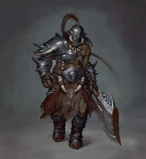 ArtStation - orc warrior Orc Rpg, Orc Character Design, Orc Armor, Orc Barbarian, Half Orc Barbarian, Dnd Orc, Orc Warrior, Warrior Concept Art, D D Monsters