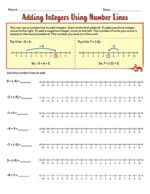 Adding And Subtracting Negative Numbers, Add Integers, Adding Integers Worksheet, Subtracting Negative Numbers, Positive And Negative Integers, Negative Numbers Worksheet, Lines Worksheet, Seventh Grade Math, Adding Integers