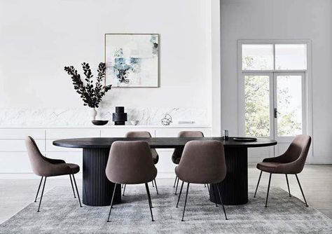 Oval Dining Table, Timber Construction, Marble Dining, Dining Table Black, Oval Table Dining, Dining Table Marble, Dining Table Design, Classic Interior, Interior Projects