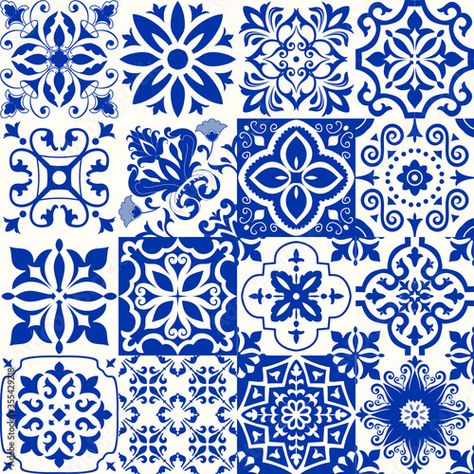 Portuguese Tiles Wallpaper, Portuguese Blue Tiles, Blue Portuguese Tile, Spanish Ceramic Tiles, Greek Tile Pattern Blue And White, Portuguese Tile Pattern, Italian Mosaic Tiles, Portugal Tiles Pattern, Gaudi Tiles