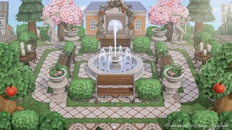 🌿🌾 𝙺 𝙰 𝚈 𝙻 𝙴 𝙴 𝙽 🌾🌿 on Instagram: “Happy Saturday! A courtyard garden for the entrance to resident services 🪴🌿 Starting to get a little bit of energy back to create new…” Acnh Garden Entrance, Resident Services Ideas, Animal Crossing Resident Services Ideas, Acnh Entrance Designs Resident Services, Acnh Regency, Acnh Resident Services Idea, Animal Crossing Resident Services, Acnh Resident Services Design, Resident Services Animal Crossing