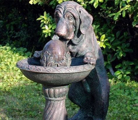 Animal Water Features Backyard Water Features, Dog Fountain, Dog Water Fountain, Fountain Design, Backyard Water Feature, Fountain Feature, Water Fountains Outdoor, Drinking Fountain, Outdoor Fountain