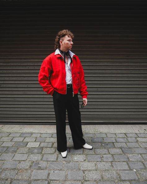 ❌Seeing Red with @boohoomanofficial ❌ Little bit obsessed with this outfit at the moment. The jacket, the wide leg trousers, little neck tie and the cowboy boots! A perfect combination for Spring. Jacket: @boohoomanofficial - PR Shirt: @boohoomanofficial Wide Leg Trousers: @boohoomanofficial - PR Boots: @asos_man Spring fashion, men’s street style, men’s style, outfit of the day #menstreetwear #mensstreetstyle #mensstyle #boohooman #boohoomanofficial #boohoomanxfrench #menswearfash... Red Jacket Outfit Men, Spring Fashion Men, Red Jacket Outfit, Seeing Red, Asos Men, Mens Spring Fashion, Spring Jacket, The Cowboy, Mens Streetwear