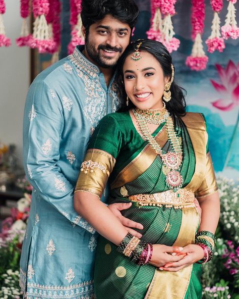 A special occasion calls for special glam pampering 🥰 Soha’s makeup is here to make your special moments even more memorable ✨ Our beautiful mom-to-be for her Seemantham ceremony in our exquisite makeup, hairstyle & saree draping 🧡 • Service - SOHA HD GLAM #SohaGlam #TraditionalGlam 📸 @vaantagephotography Sreemantham Photoshoot, Hairstyle Saree, Traditional Glam, Party Saree, Saree Draping, Party Sarees, Makeup Hairstyle, Maternity Shoot, Pregnancy Shoot