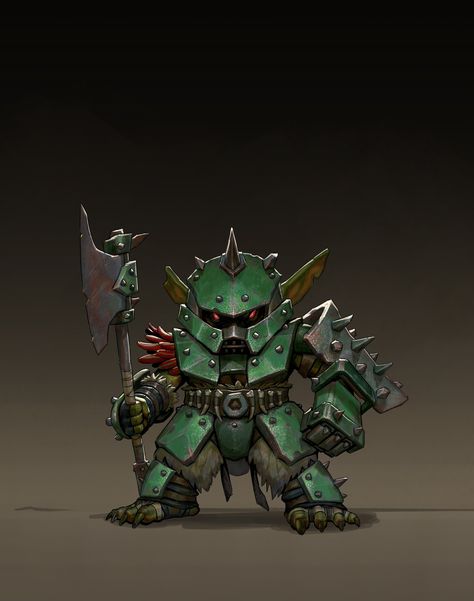 ArtStation - Green Goblin Fantasy Art, Goblin Knight, Dnd Goblin, Goblin Art, Cyberpunk Armor, Scifi Art, Pathfinder Character, Green Knight, Warhammer Figures