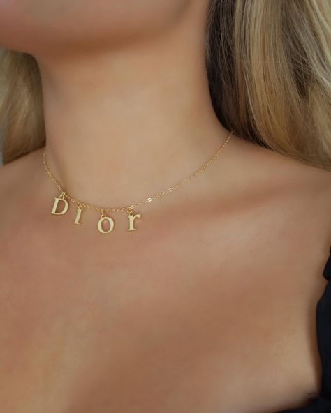 ✨ Extremely limited stock - Gold Dior Letter Necklaces are available now! ✨ These components are so hard to source now, so grab one if you��’ve been looking because we don’t know if there will be more. ✨ Repurposed from authentic pre-loved Dior components. ✨ Free shipping Australia wide & AfterPay available. Dior Necklace Gold, Necklace Dior, Dior Jewellery, Gold Ideas, Dream Necklace, Dior Necklace, Xmas List, Dior Jewelry, Manifestation Board