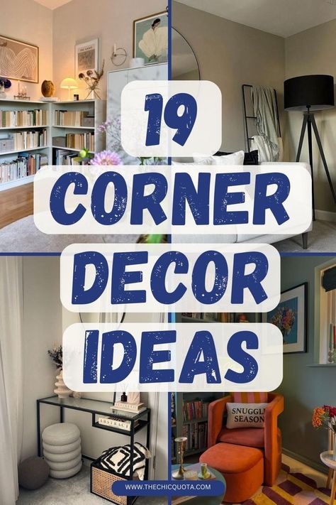 corner decorating ideas Corner Unit Living Room, Corner Decor Ideas, Corner Decorating, Corner Shelves Living Room, Corner Decorating Ideas, Floating Shelves Bedroom, Cozy Nooks, Floating Corner Shelves, Corner Wall Shelves