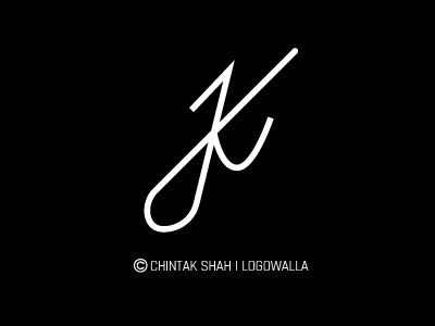 KJ Monogram by Chintak Shah Kj Monogram Logo, J K Monogram, Kj Tattoo, Kj Logo Design, Kj Monogram, Energy Logo Design, Minimal Logo Branding, Dot Painting Tools, J Tattoo