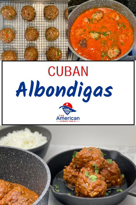 Cuban Meatballs, Cuban Seasoning, Large Meatballs, Ground Beef Eggs, Albondigas Recipe, Cuban Appetizers, Aldi Meals, Ground Turkey Meatballs, Chicken Fricassee