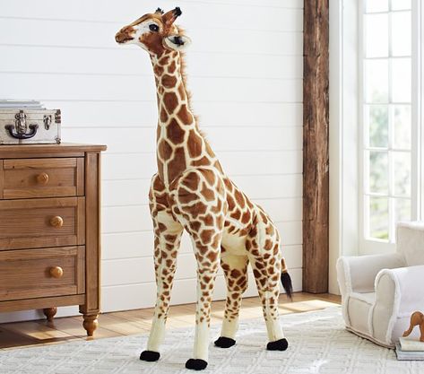 Plush Jumbo Giraffe | Kids Stuffed Animal | Pottery Barn Kids Giraffe Stuffed Animal, Safari Theme Nursery, Giraffe Nursery, Baby Boy Room Nursery, Elephant Nursery, Safari Nursery, Nursery Inspiration, Baby Boy Rooms, Baby Furniture