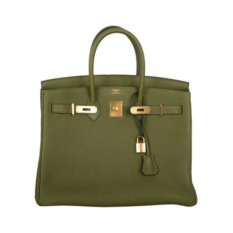 Olive green Hermes ♥♥♥♥♥♥ Hermes Birkin Bag 35cm, Hermes Purse, Hermes Birkin Bag, Hermes Birkin Handbags, Green Handbag, Green Purse, Gold Bag, Gold Handbags, Handbag Heaven