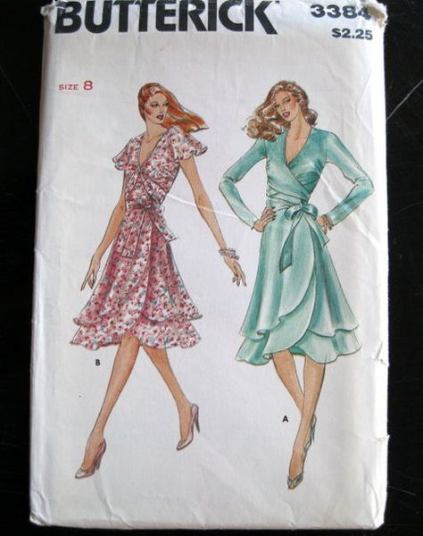 IMG 7587 1 Evening Dress Patterns, Wrap Dress Pattern, Vintage Dress Patterns, Butterick Pattern, Retro Mode, Vintage Sewing Patterns, A4 Size, Sewing Dresses, Dress Pattern