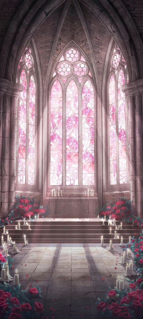 Fantasy Chapel Interior Art, Anime Wedding Background, Throne Room Concept Art, Chapel Aesthetic, Church Background, Wattpad Background, Ball Room, Church Aesthetic, Church Backgrounds