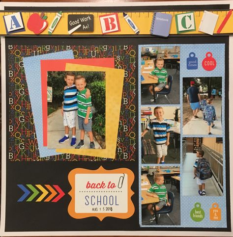 Back to School - Scrapbook.com Scrapbook School Years, School Scrapbook Layouts Cute Ideas, Kids Scrapbook Ideas, Scrapbook Ideas For School, Scrapbook Ideas For Kids, Scrapbooking Basics, School Layout, School Layouts, Scrapbook School