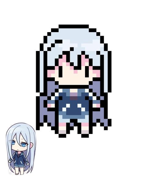 Kanade Yoisaki Pixel Art, Omori Lightbulb Pixel, Pjsk Perler Beads, Project Sekai Perler Beads, Project Sekai Pixel Art, Vocaloid Pixel Art, Miku Pixel Art, Yoisaki Kanade, Paper Doll Printable Templates