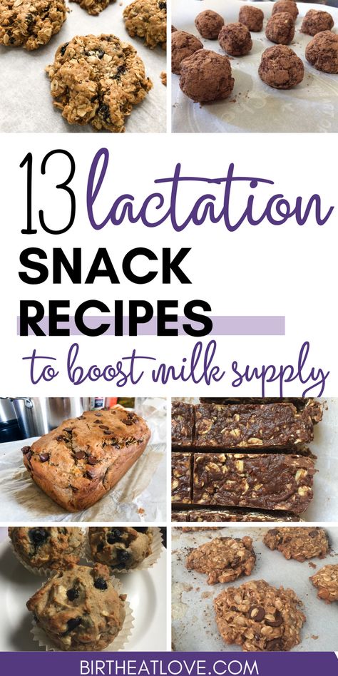 Want to make DIY homemade lactation snacks? These are my favorite healthy lactation snack recipes for boosting milk supply while breastfeeding. You can make DIY lactation recipes with breastfeeding foods that are dairy free, gluten-free, and low sugar. So many great lactation recipes including lactation cookies, lactation bars, lactation smoothies, lactation muffins, and MORE! Foods That Help Milk Supply, High Protein Lactation Snacks, Oatmeal Lactation Recipes, Postpartum Lactation Snacks, Diy Lactation Recipes, Milk Boosting Recipes, Best Snacks For Labor And Delivery, Healthy Lactation Snacks, Easy Lactation Recipes