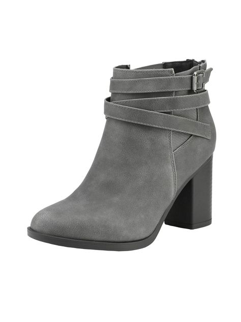 Fall Heels, Chunky Ankle Boots, High Heel Ankle Boots, Chunky Heel Ankle Boots, Booties Shoes, Grey Booties, Women Platform Shoes, Chunky High Heels, Heel Ankle Boots