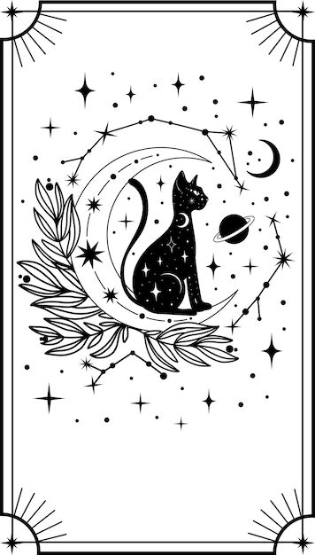 Tarot cards mystical poster divination m... | Premium Vector #Freepik #vector #wicca #witchcraft #occult #magic-card Oracle Tattoo Ideas, Oracle Card Tattoo, Witchcraft Art Drawing, Easy Witchy Drawings, Draw Tarot Cards, Magic Illustration Art, Mythical Illustration, Tarot Card Drawings, Witchcraft Illustration