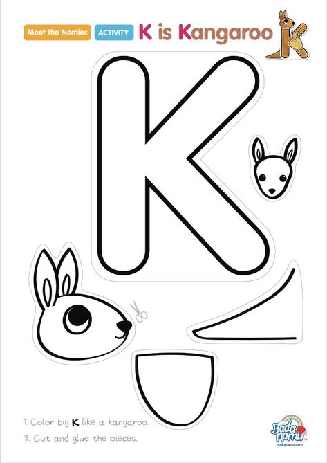 Letter K Craft, K Is For Kangaroo, K Craft, Kangaroo Craft, Letter K Crafts, Zoo Phonics, Preschool Letter Crafts, Alphabet Crafts Preschool, Alphabet Letter Crafts