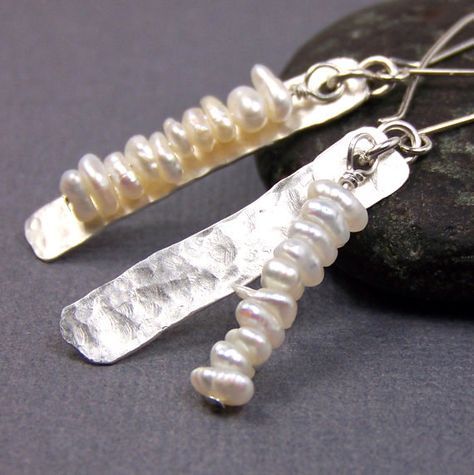 White Sterling Silver Earrings Hammered Silver Earrings - Spring Fashion Bohemian Earrings Handmade Silver Jewelry. $32.00, via Etsy. Hammered Earrings, Silver Earrings Handmade, Homemade Jewelry, Silver Jewelry Handmade, Hammered Silver, Bijoux Diy, Simple Earrings, Jewelry Diy, Jewelry Creation