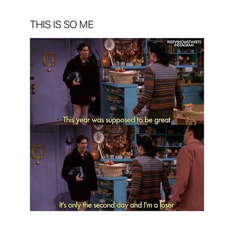 This is me... every year... Memes In Spanish, Ross Friends, I'm A Loser, Funny Spanish Memes, Friends Moments, Friend Memes, Tv Quotes, Friends Tv Show, Friends Tv