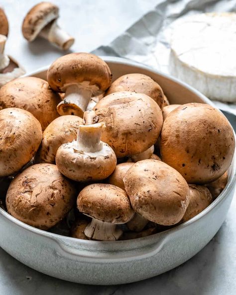 raw mushrooms Garlic Mushrooms Recipes, Wild Mushroom Soup, Balsamic Mushrooms, Garlic Butter Mushrooms, Sausage Stuffed Mushrooms, Poached Salmon, Mushroom Stroganoff, Grilled Mushrooms, Cremini Mushrooms