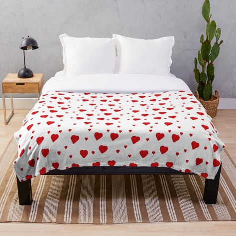 100% polyester fleece throw blanket with soft, fluffy handfeel. One-sided sublimation print. Machine washable. Multiple sizes are available. Imperfect red hearts design with white background Heart Blanket, Red Throw, White Throws, Designer Throws, Dots Design, Red Pattern, Patterned Throw, Blanket Designs, Blankets For Sale