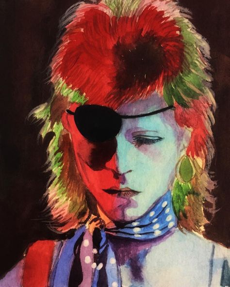 DB art Ziggy Stardust Fanart, David Bowie Makeup, David Bowie Art, Bowie Art, Major Tom, Ziggy Stardust, Gorgeous Art, Funky Art, David Bowie