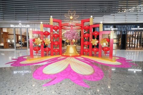 Modern Chinese New Year Decoration, Lunar New Year Decorations, Lunar New Year Decoration, Cny Decoration, Mall Decoration, Tet Holiday, New Year Decorations, Lunar Year, Chinese New Year Decorations