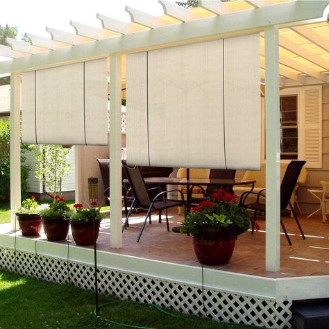 Store Pergola, Exterior Blinds, Porch Pergola, Deck Shade, Cordless Roller Shade, Pergola Diy, Patio Blinds, Privacy Shades, Shade Design