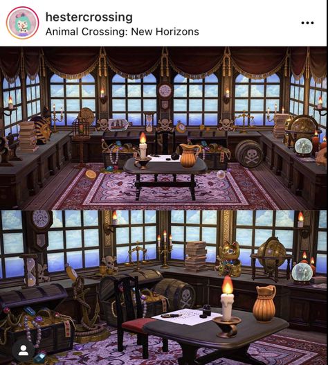 Magicians Mystery Manor Acnh, Acnh Pirate, Acnh Interior, Castle Island, Ac Ideas, Pirate Room, Pirate Island, Animal Crossing Memes, Palace Interior