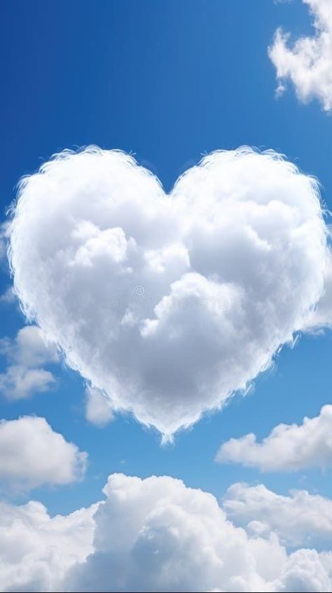 I Love You Clouds, Cloud Heart Wallpaper, Heart In Clouds, Heart Shaped Clouds, Aesthetic Bleu, Sky Heart Cloud, Heart Cloud, 10 Mayo, In Loving Memory Tattoos