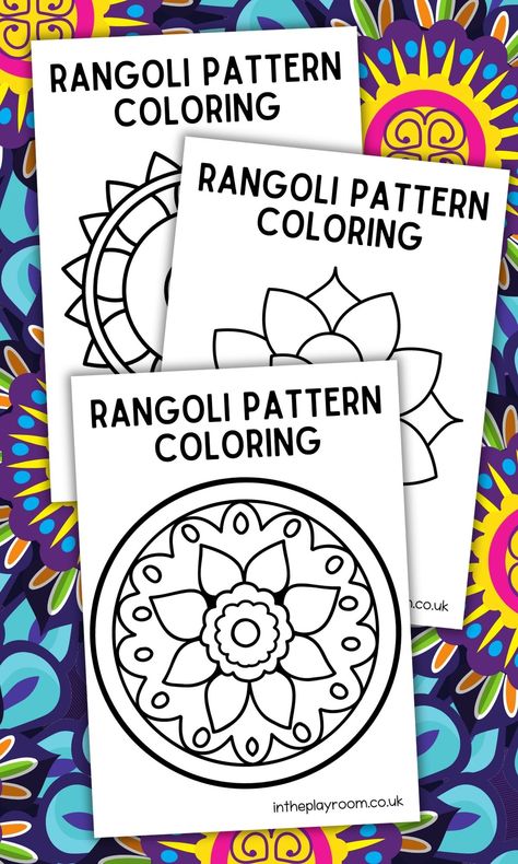 Diwali Rangoli Pattern Coloring Pages - In The Playroom Rangoli Designs Printable, Diwali Coloring Pages Free Printable, Diwali Free Printables, Diwali School Activities, Diwali Coloring Pages For Kids, Diwali Worksheet For Kids, Rangoli Printable, Diwali Kids Activities, Diwali Preschool Activities